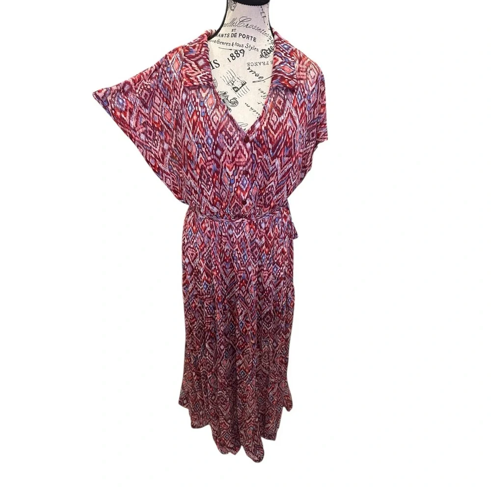 Stella & Julie Mesh Knit Ikat Maxi Dress NWOT - Picture 8 of 8
